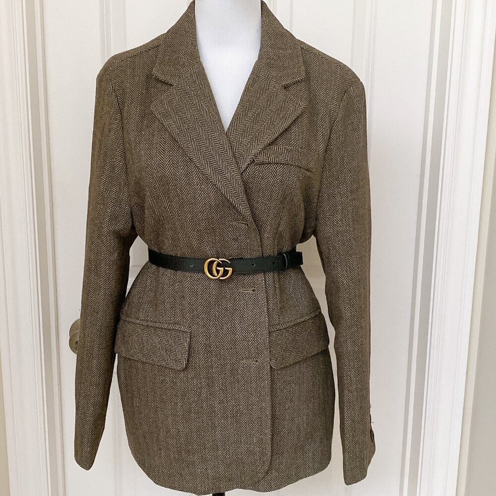 New Winter Single Breast notched collar long-sleeved Woolen Blazer Jacket Suit
